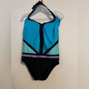 Longitude Black and Teal Swimsuit